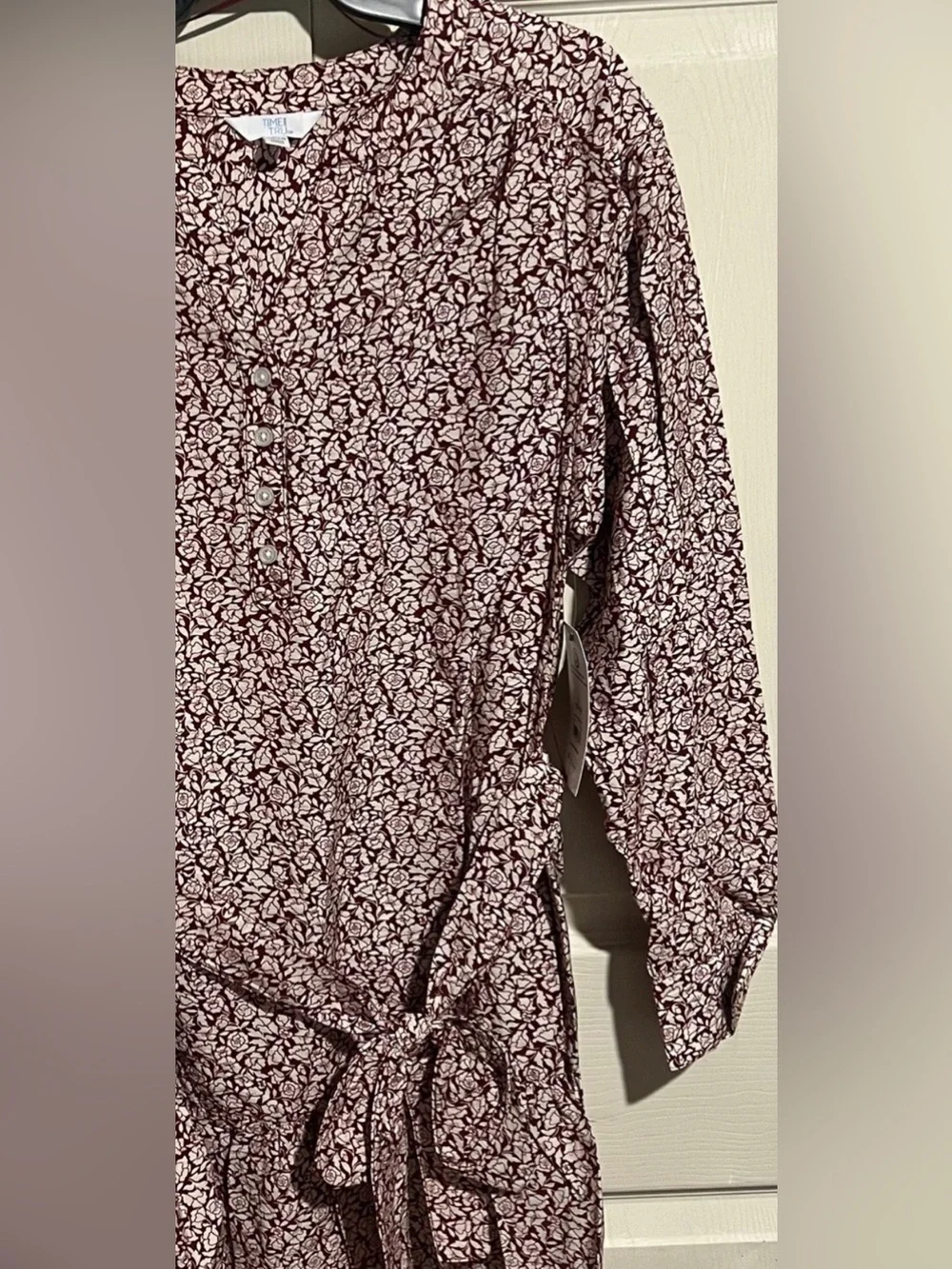 Time & Tru Lightweight Long Sleeve Relaxed Fit Mini Summer Dress Size Large NWT